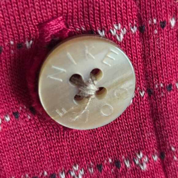 Nike Golf Dri-FIT Men's XL Red White Pattern Polo Shirt Performance - Picture 4 of 6